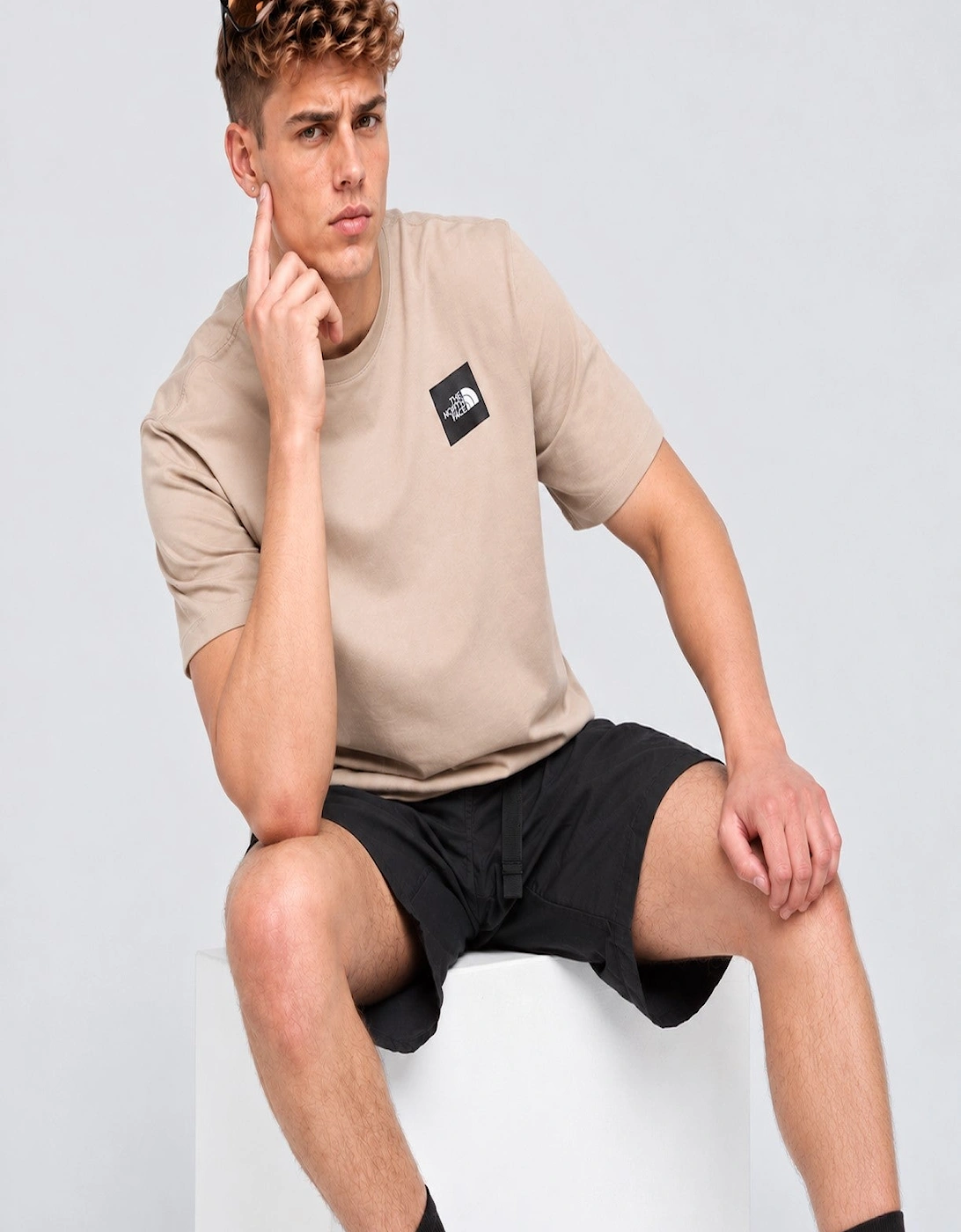 The North Face Mens M Multi Location Globe T Shirt in Beige