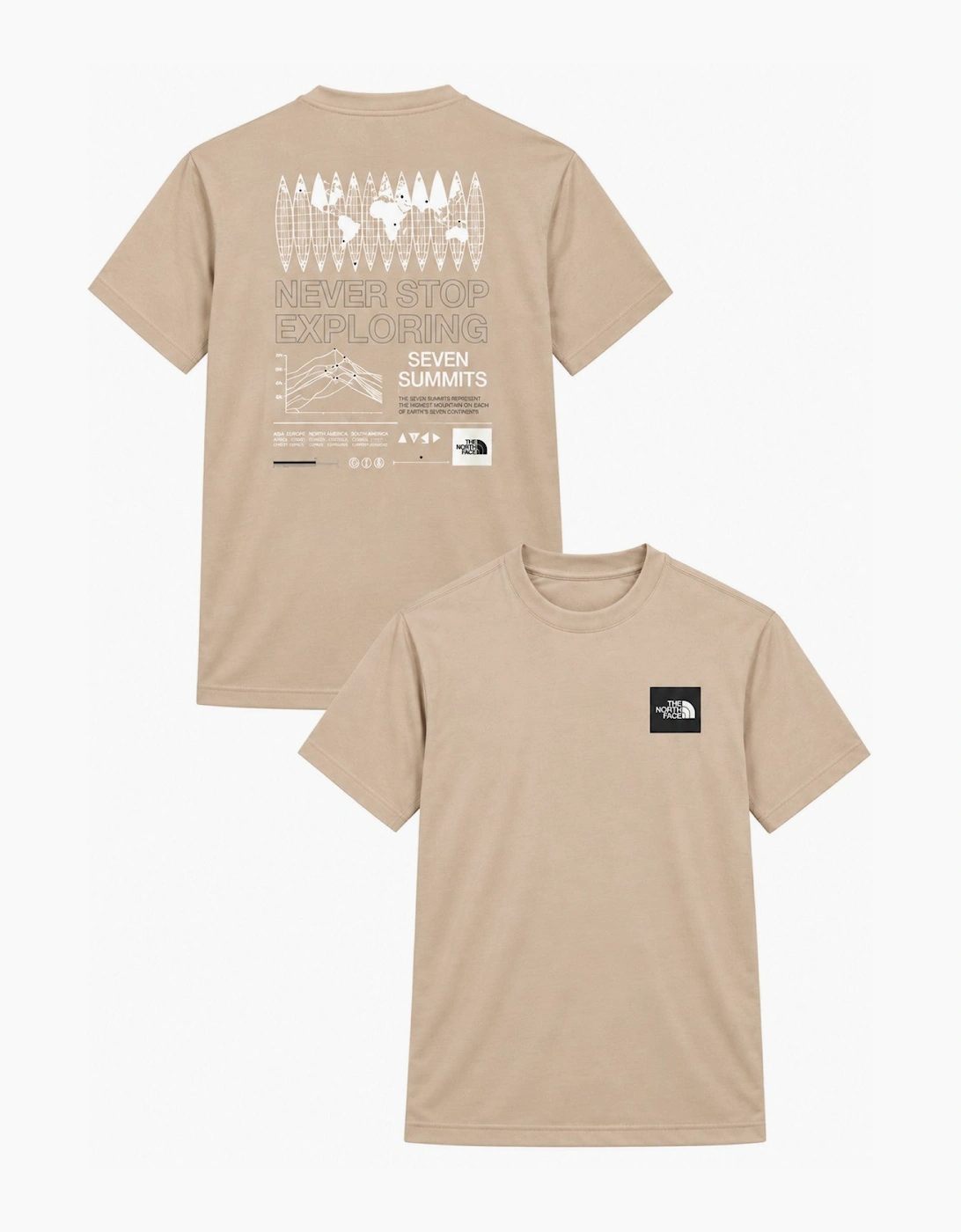 Men's The North Face Mens M Multi Location Globe T Shirt in Beige - Cream - Size: 44