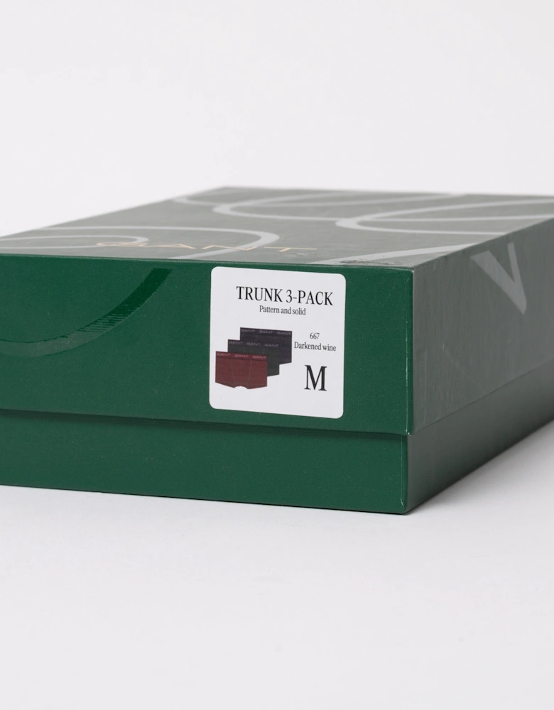 GANT Mens Trunk 3-Pack Gift Box - 667 Darkened Wine