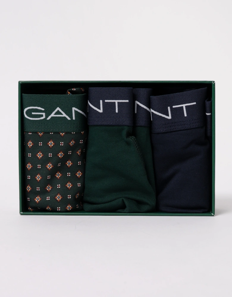 GANT Mens Trunk 3-Pack Gift Box - 374 Tartan Green