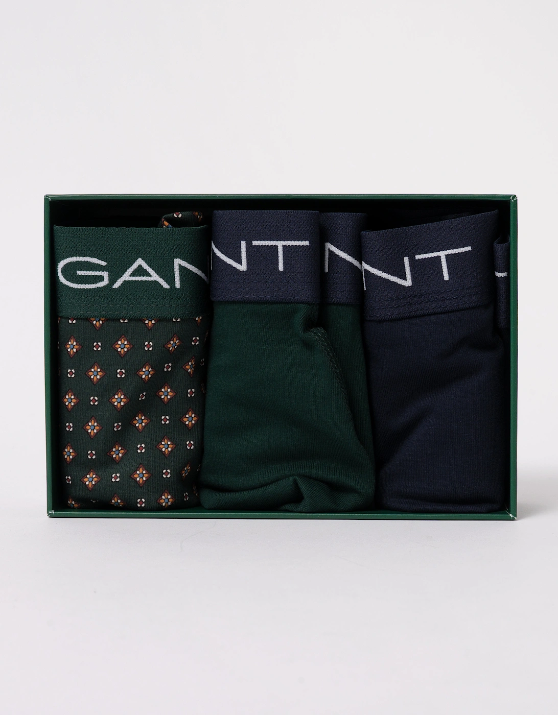 GANT Mens Trunk 3-Pack Gift Box - 374 Tartan Green