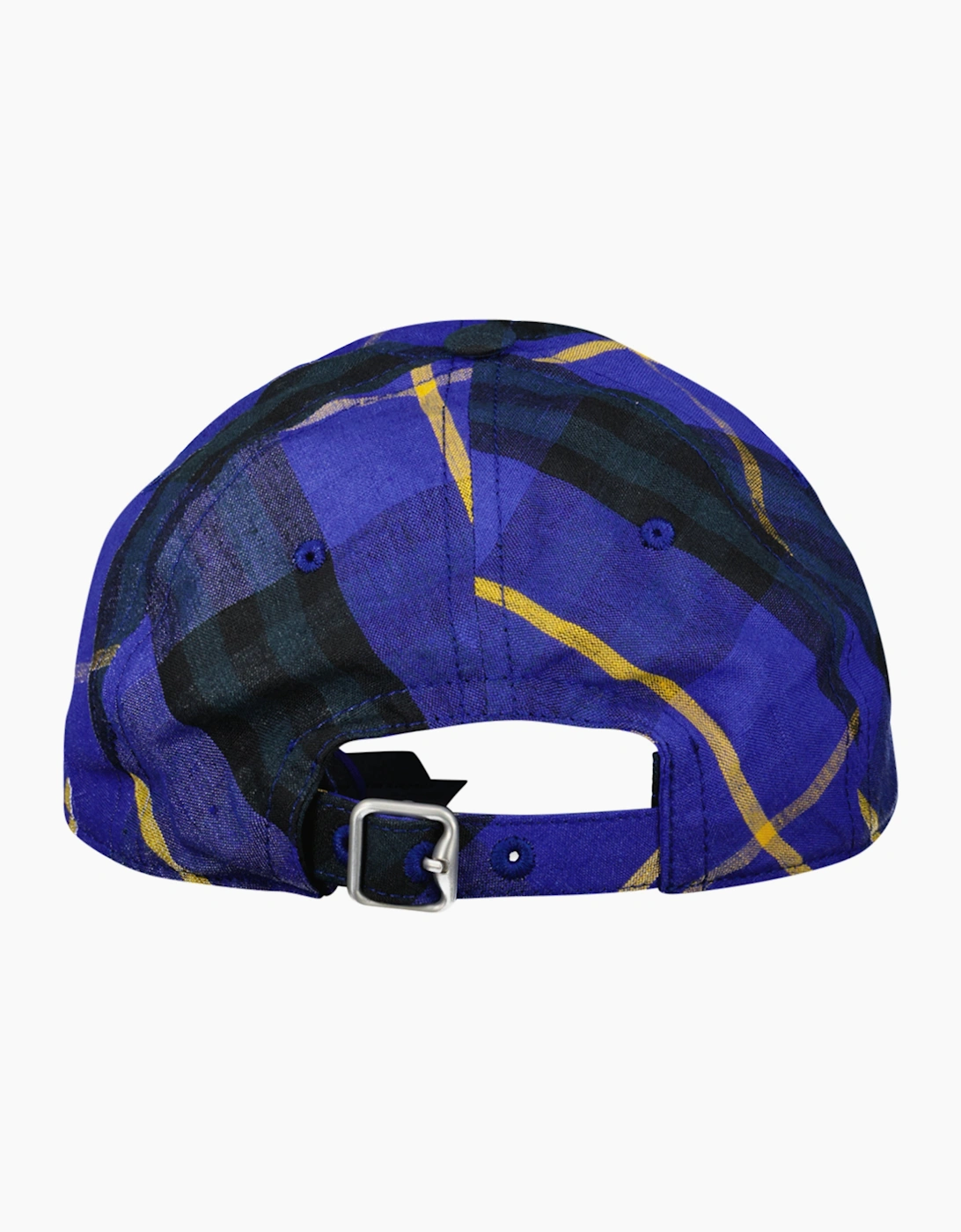 Burberry Linen Check Baseball Cap Navy