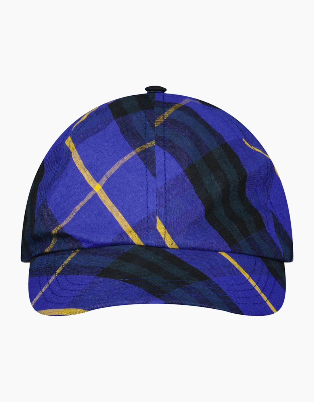 Burberry Linen Check Baseball Cap Navy