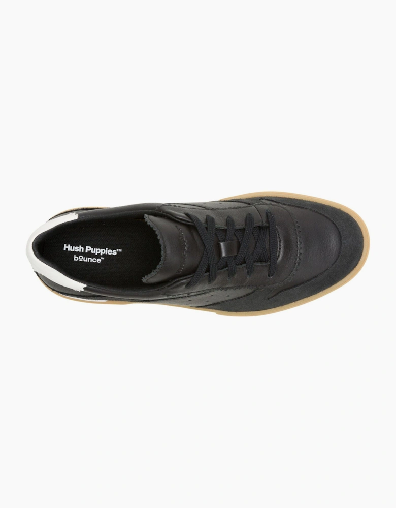 Hush Puppies Mae Leather Women's Black Trainers