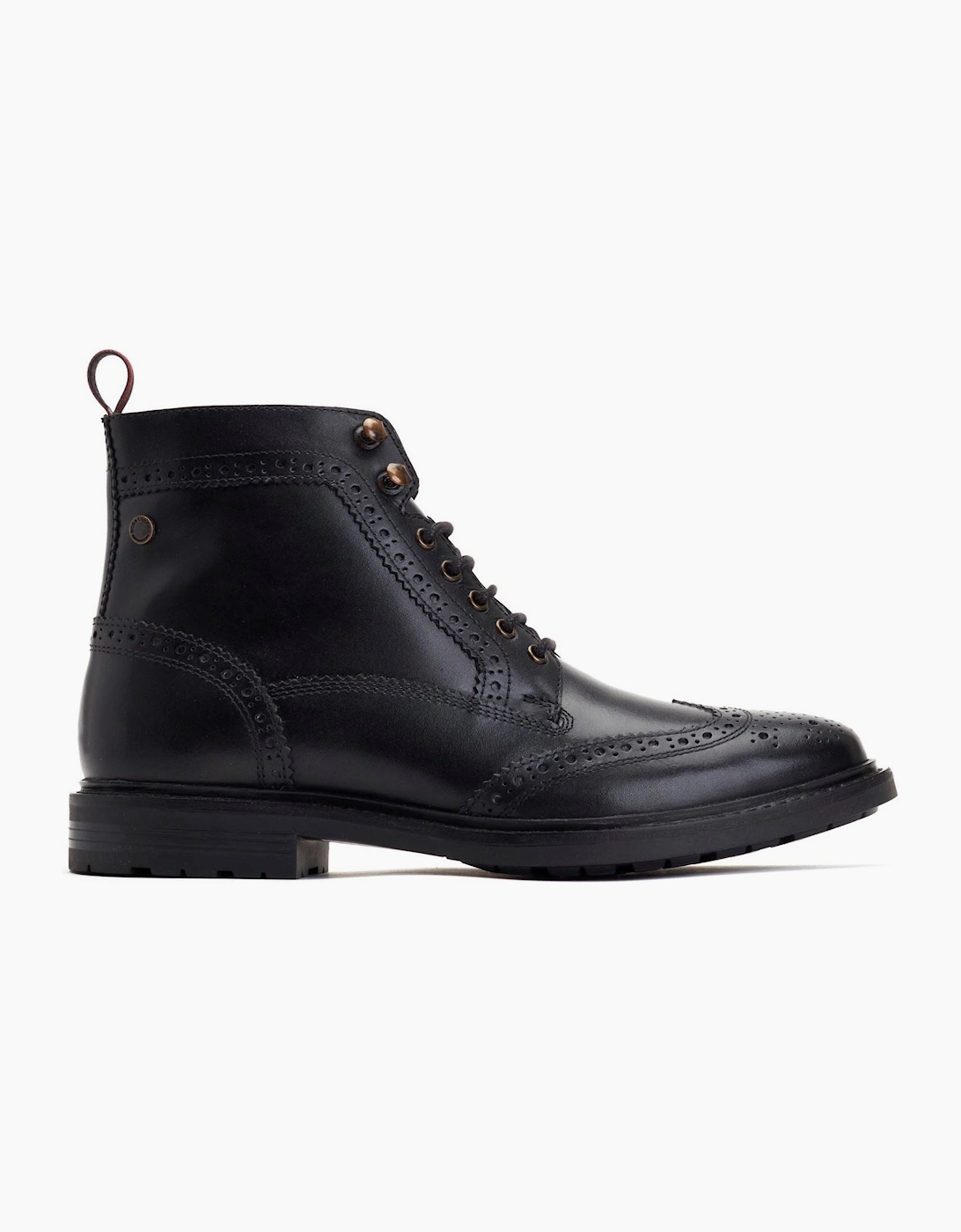 Base London Dealer Leather Men's Black Ankle Boots