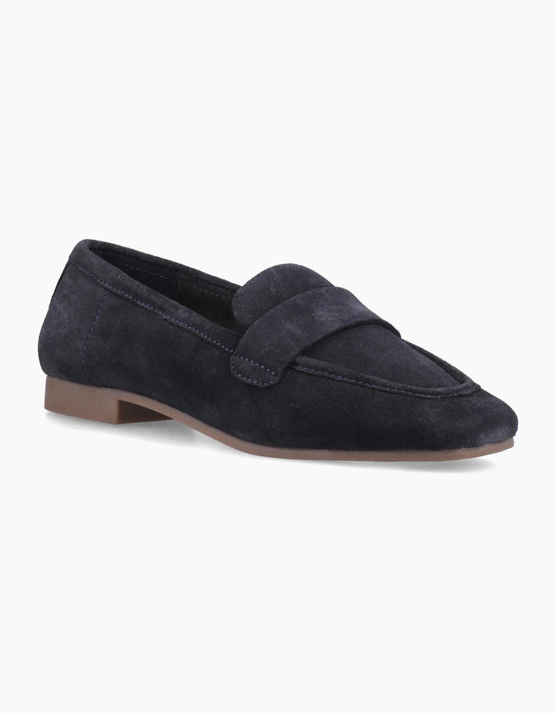 Hush Puppies Sutton Suede Leather Women's Navy Loafers