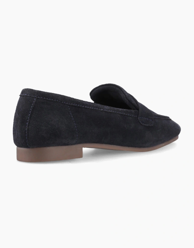 Hush Puppies Sutton Suede Leather Women's Navy Loafers