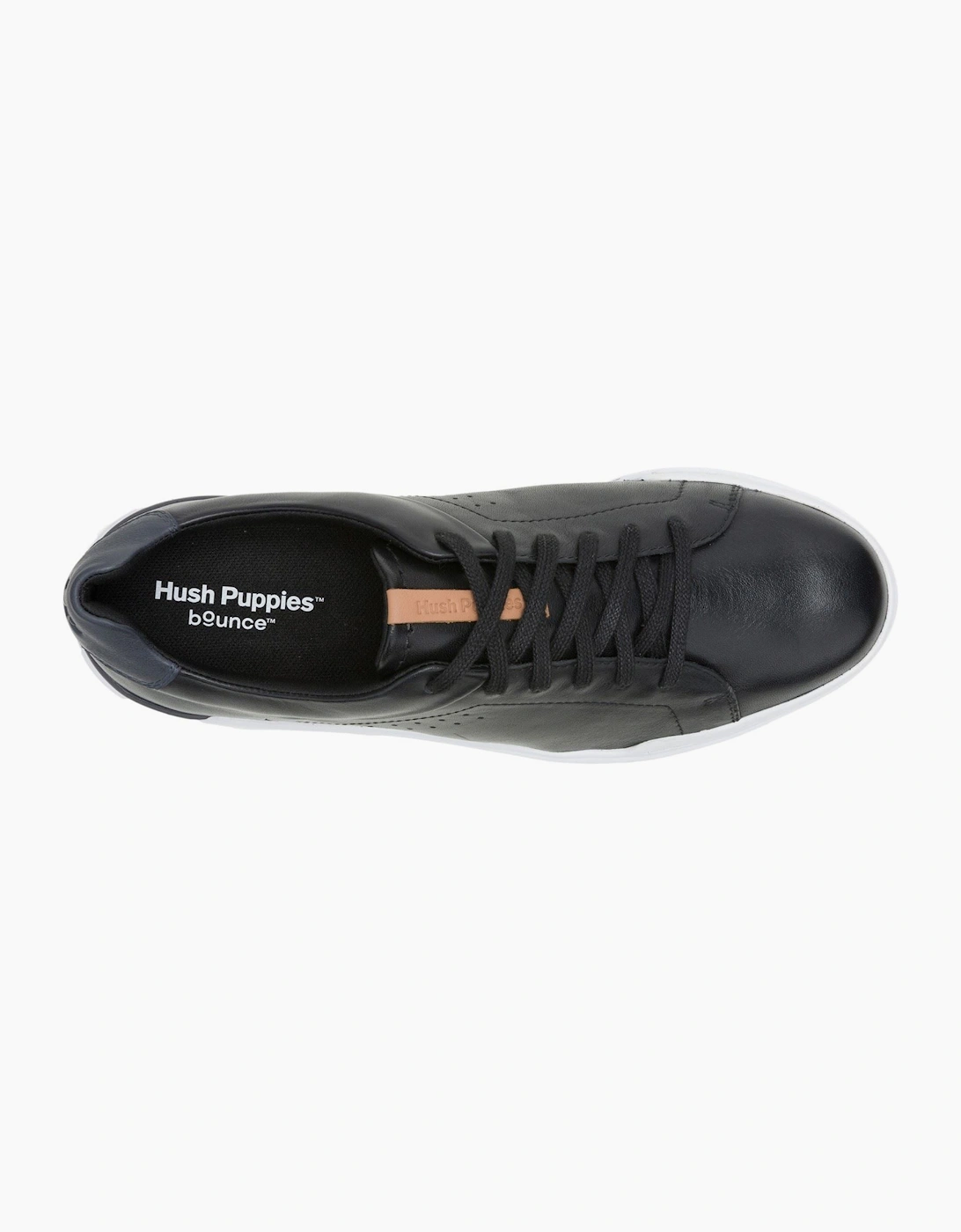 Hush Puppies Wes Leather Men's Black Trainers