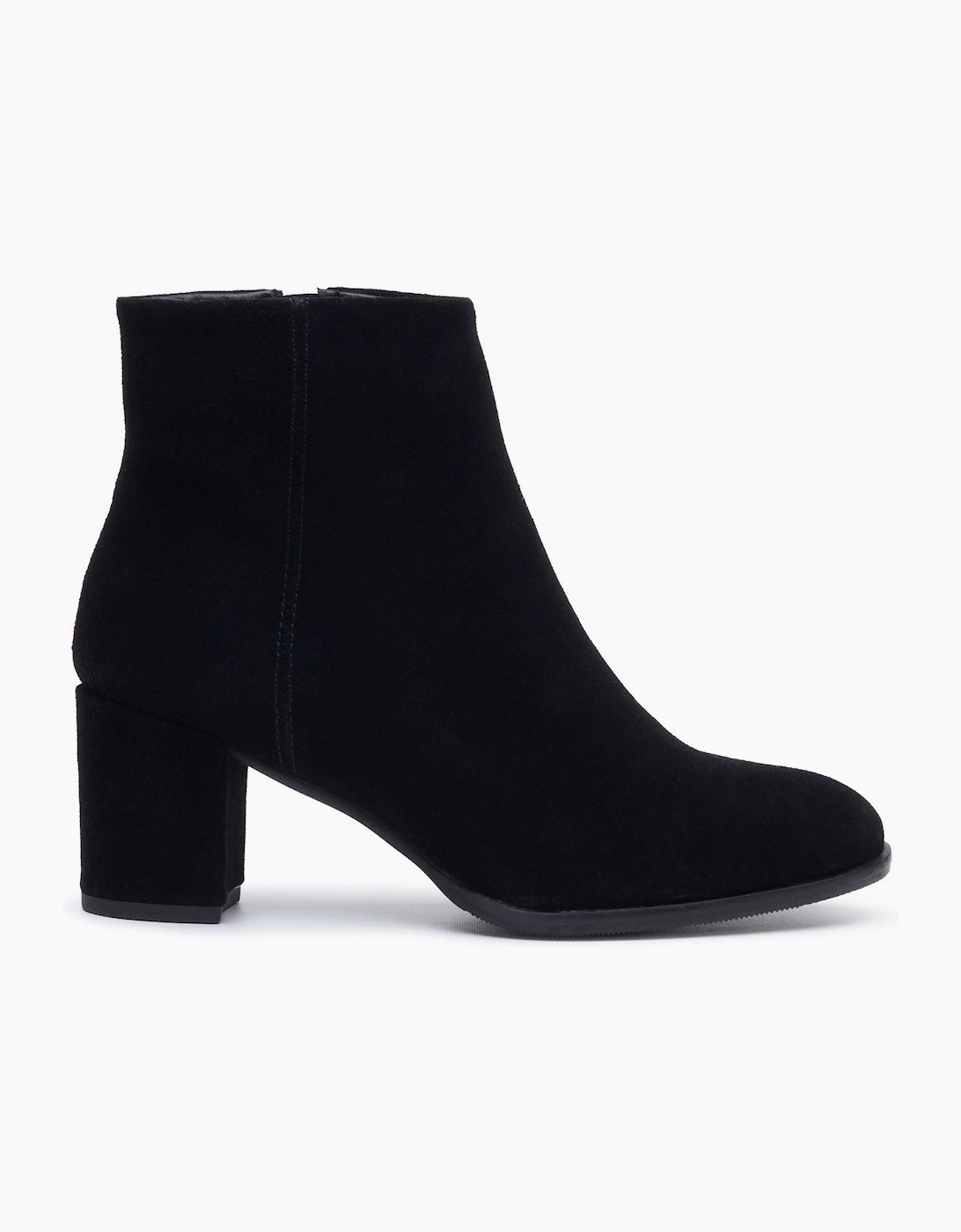 Hush Puppies Claridy Suede Leather Women's Black Heeled Ankle Boots