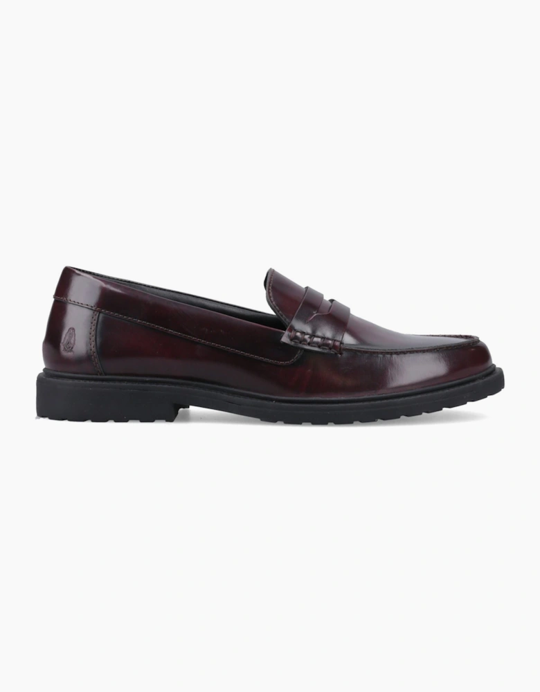 Hush Puppies Verity Slip On Leather Women's Plum Loafers