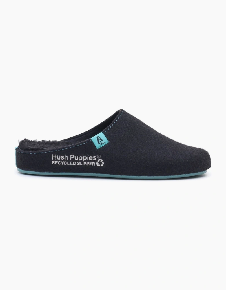 Hush Puppies The Good Polyester Men's Black Turquoise Slippers