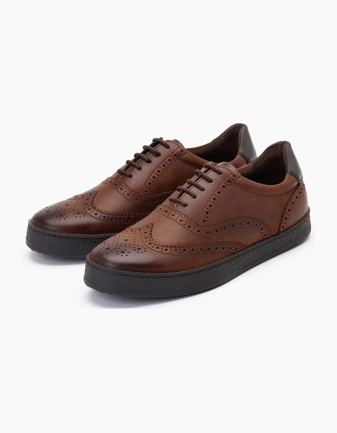 Base London Christo Leather Men's Brown Lace-Up Shoes