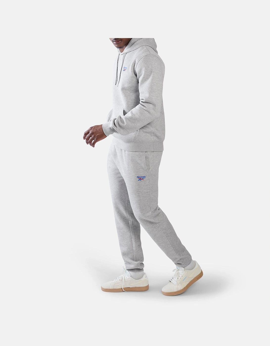 Reebok ID 2-Col Logo Cotton Men's Grey Hoodie