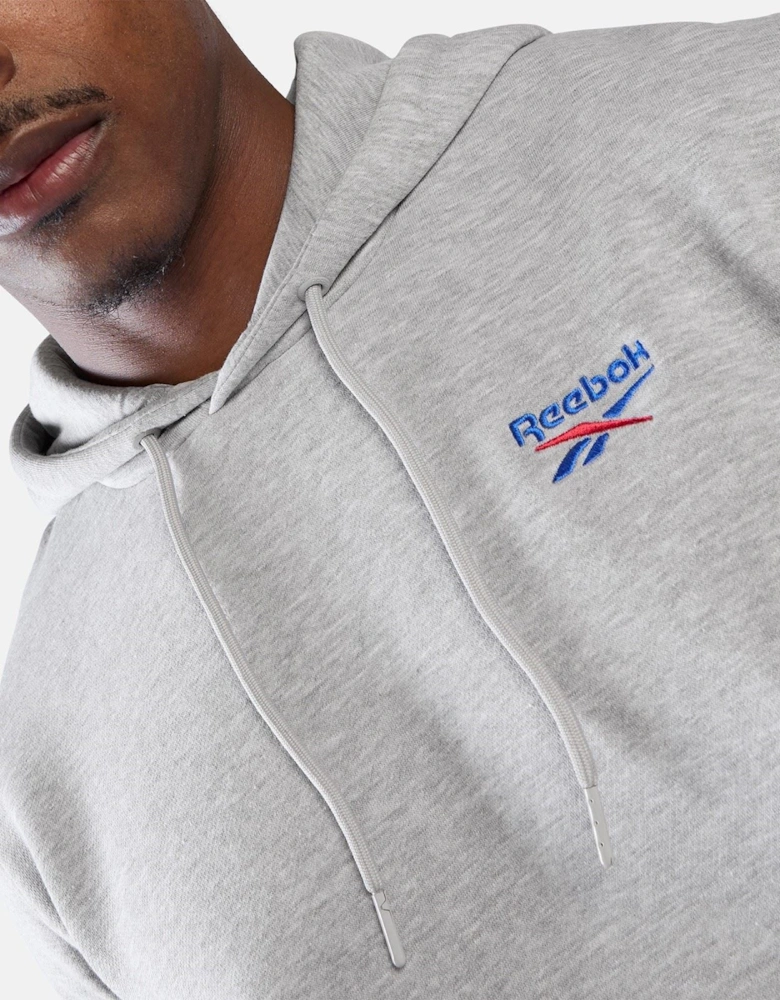 Reebok ID 2-Col Logo Cotton Men's Grey Hoodie