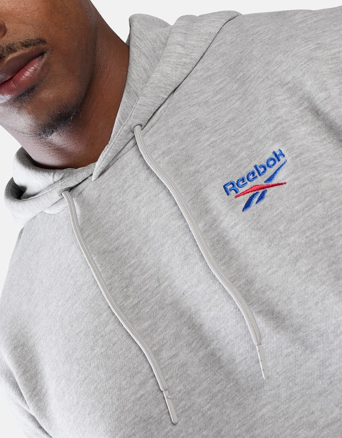 Reebok ID 2-Col Logo Cotton Men's Grey Hoodie