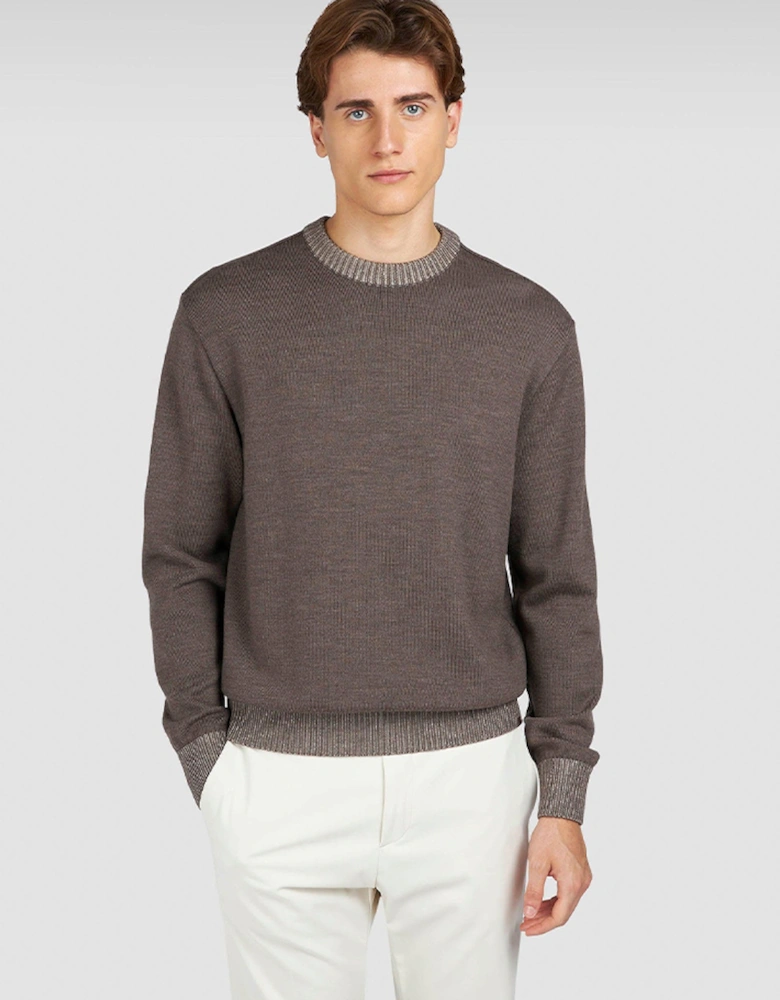 Paul & Shark Soft Cool Touch Wool Crew Neck Sweater with Moon Badge