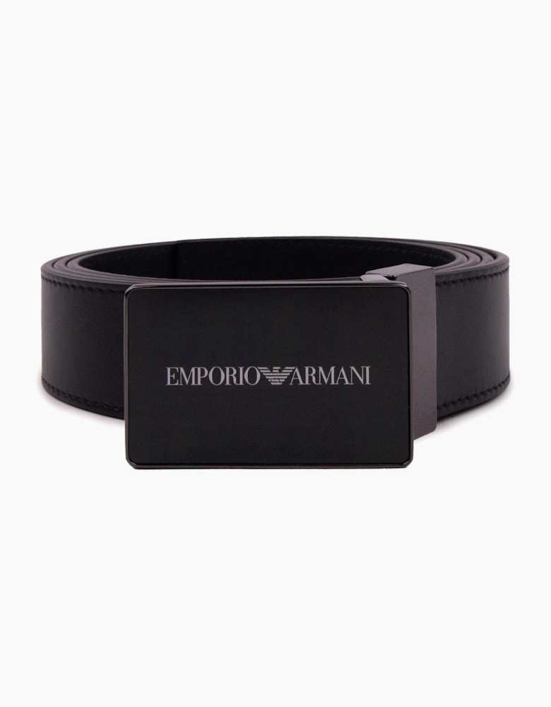 Emporio Armani Logo Buckle Belt Black