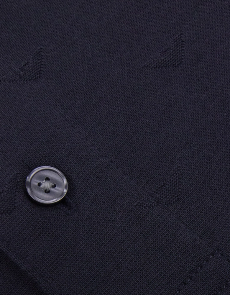 Emporio Armani All Over Micro Eagle Polo Navy