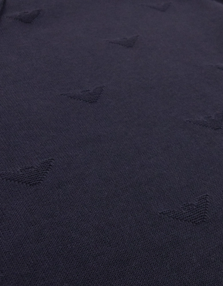 Emporio Armani All Over Micro Eagle Polo Navy