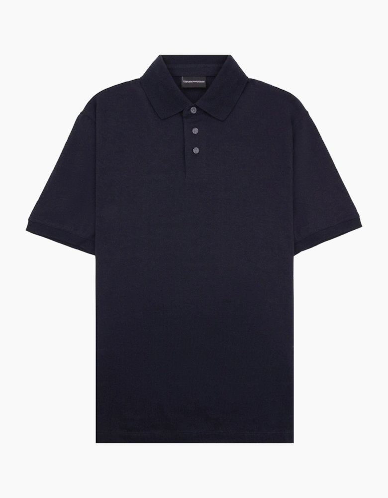 Emporio Armani All Over Micro Eagle Polo Navy