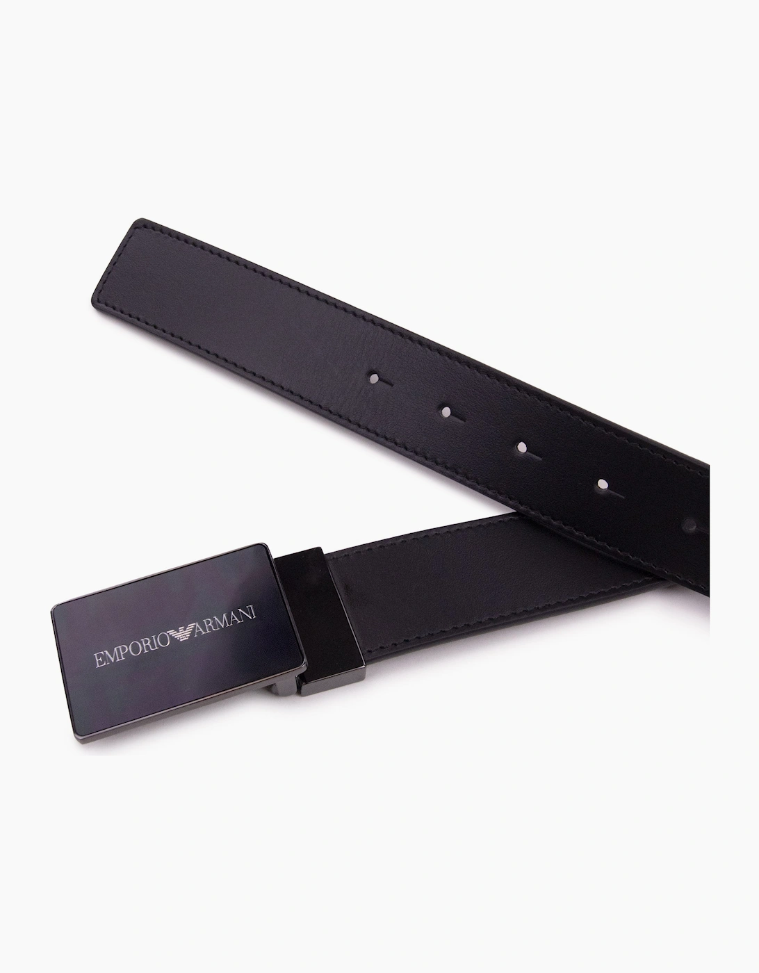 Emporio Armani Logo Buckle Belt Black