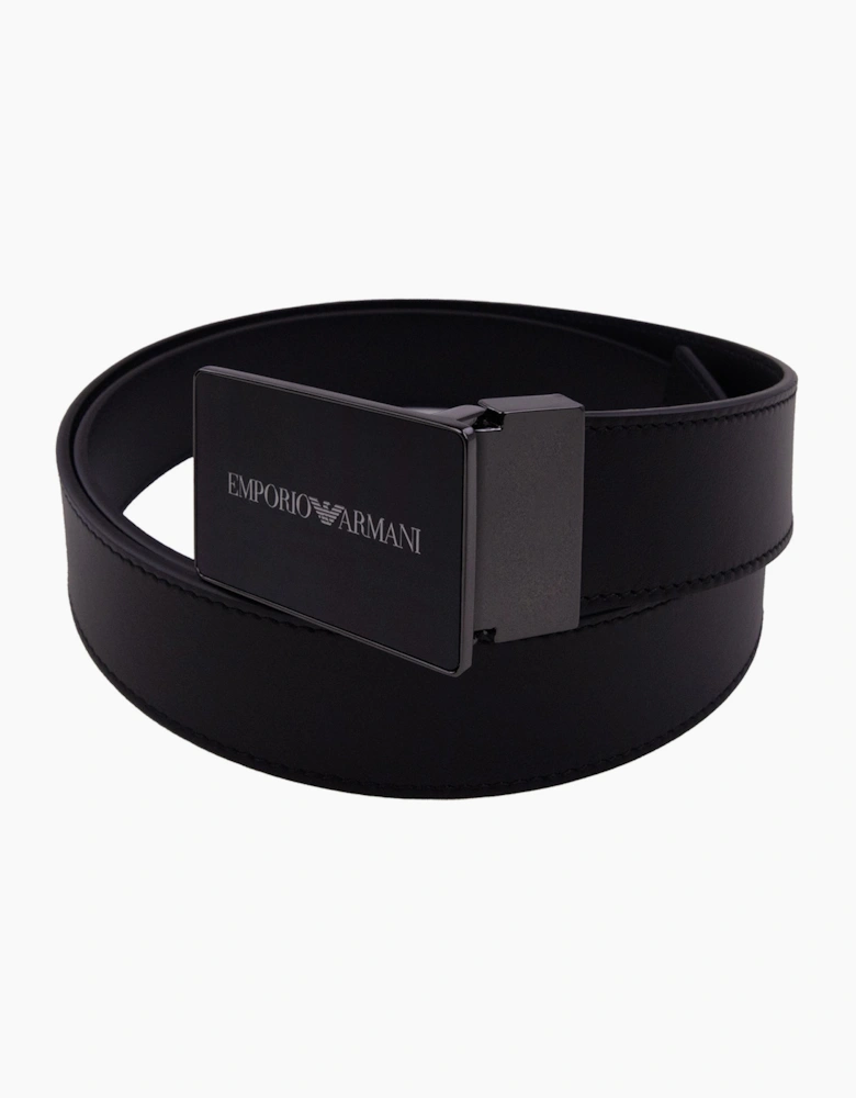 Emporio Armani Logo Buckle Belt Black