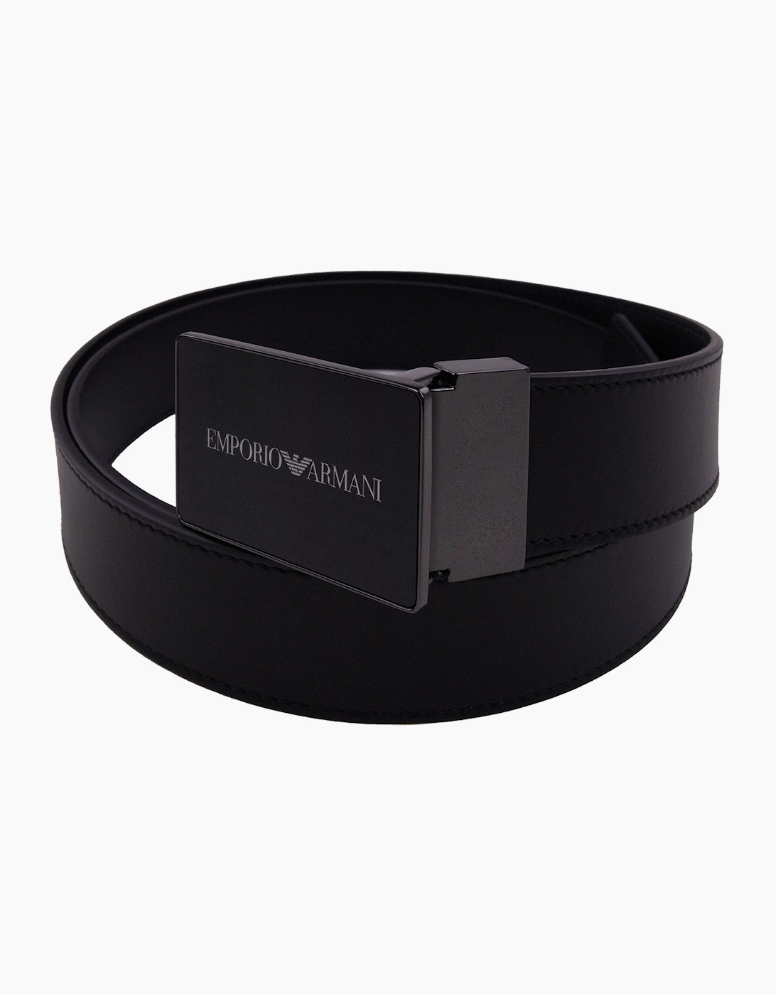 Emporio Armani Logo Buckle Belt Black