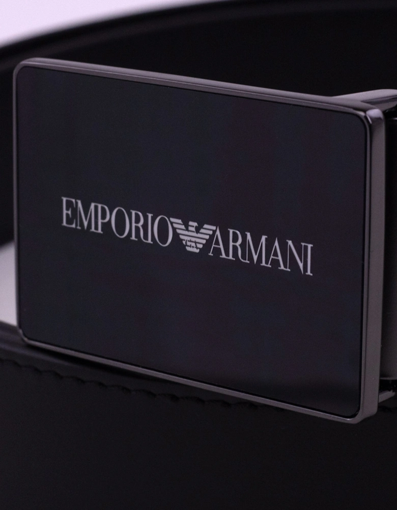 Emporio Armani Logo Buckle Belt Black