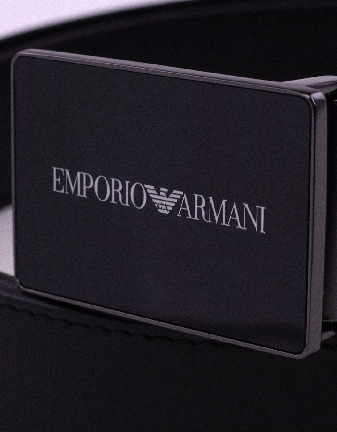 Emporio Armani Logo Buckle Belt Black