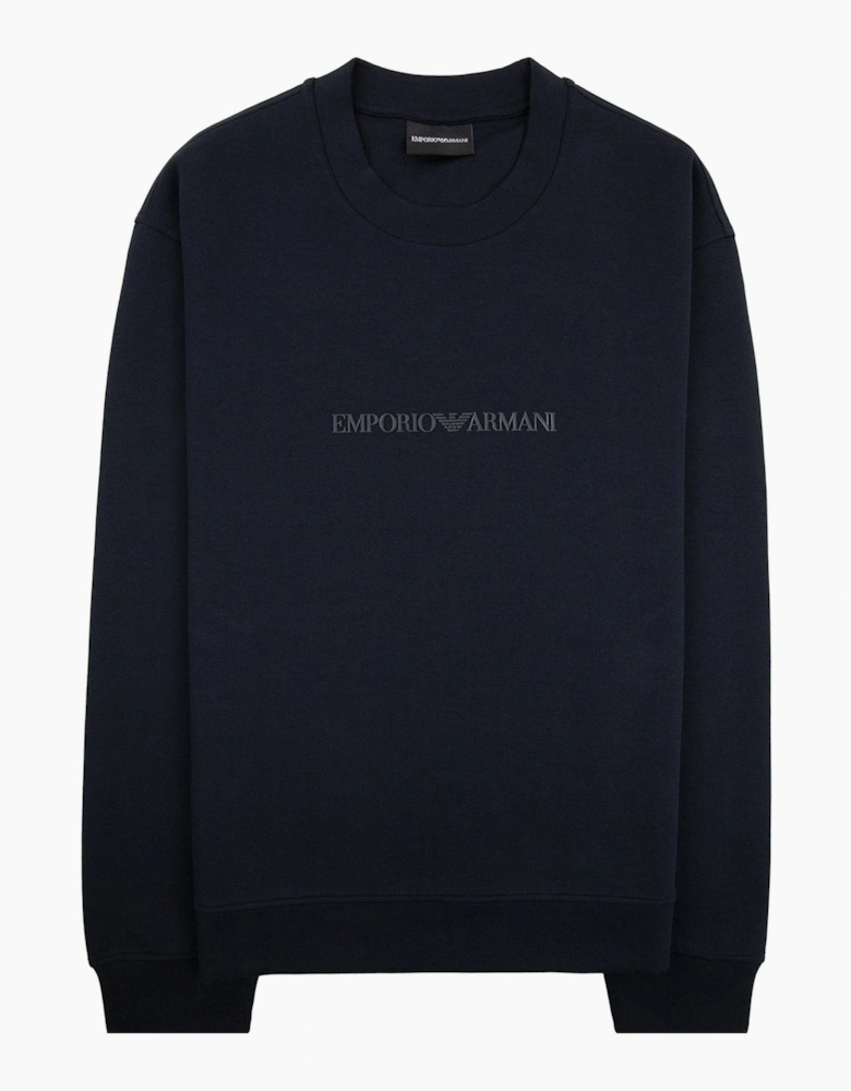 Emporio Armani EA Logo Dynamic Double Jersey Sweatshirt Navy
