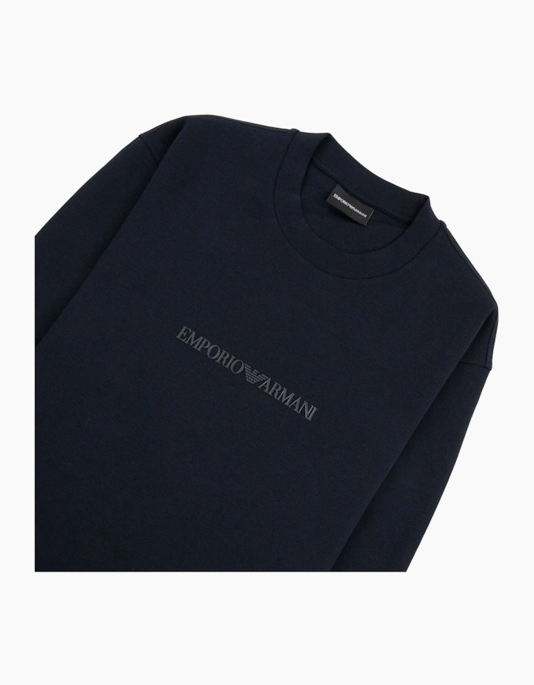 Emporio Armani EA Logo Dynamic Double Jersey Sweatshirt Navy