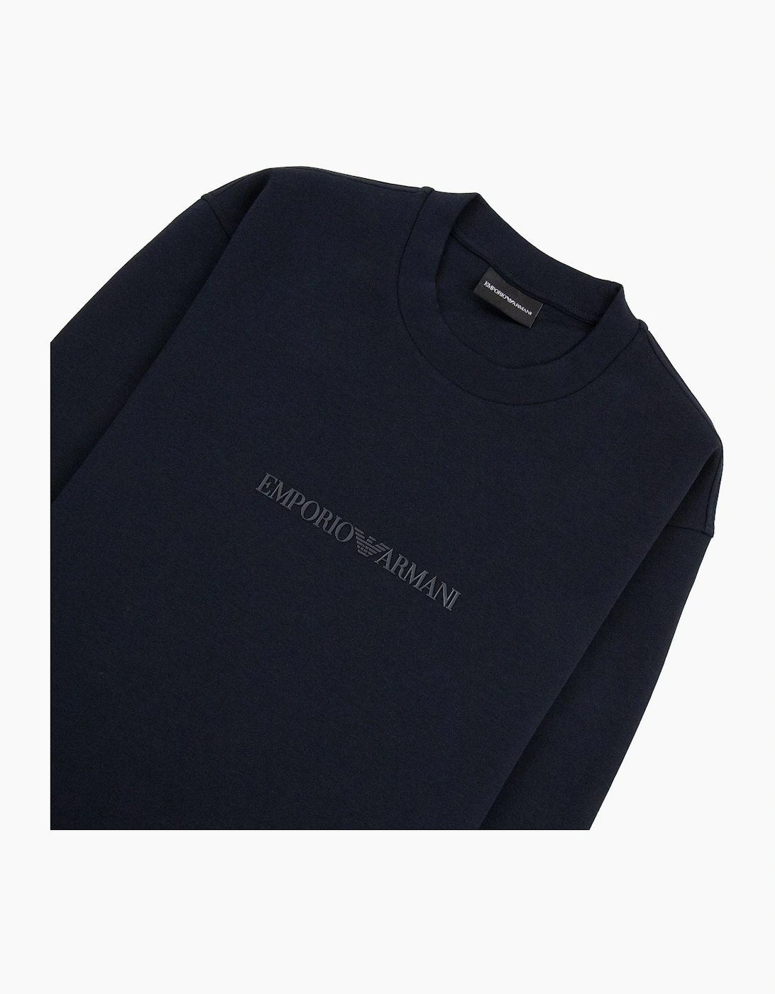 Emporio Armani EA Logo Dynamic Double Jersey Sweatshirt Navy