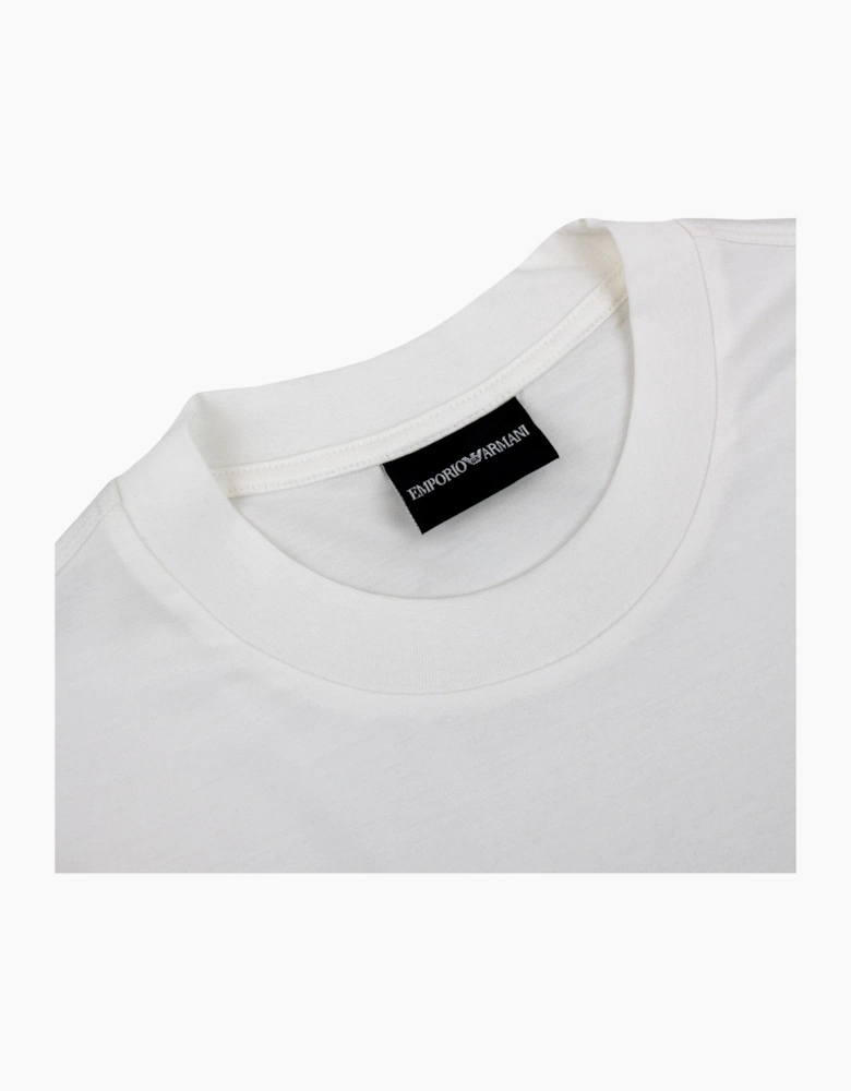 Emporio Armani Graphic Embroidered Logo T Shirt OFF WHITE