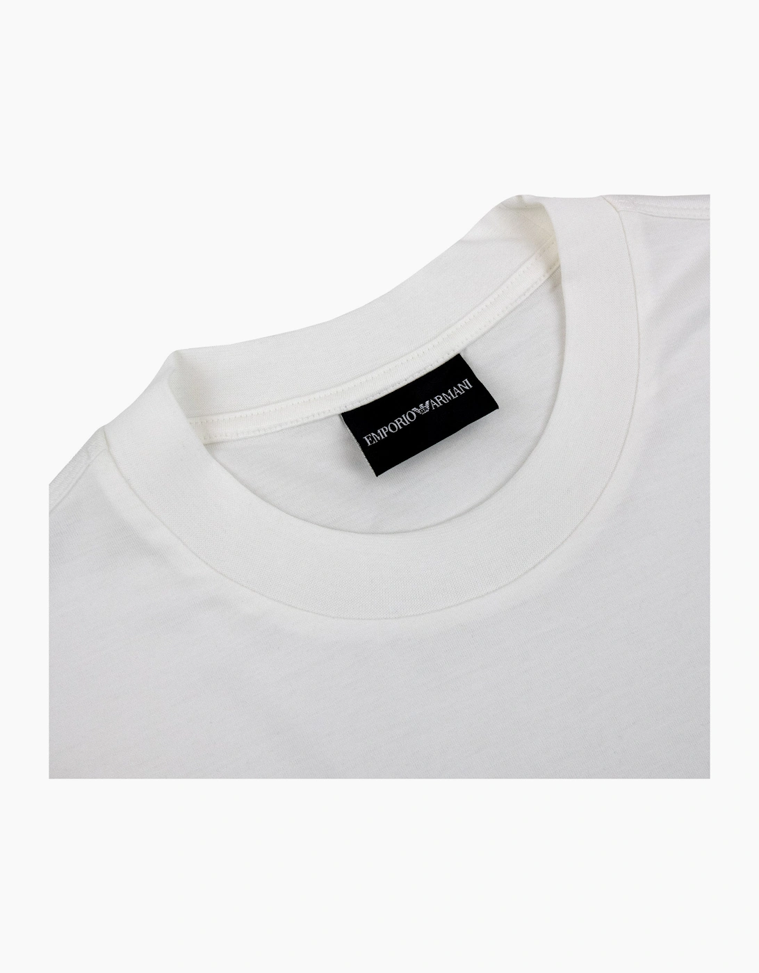 Emporio Armani Graphic Embroidered Logo T Shirt OFF WHITE