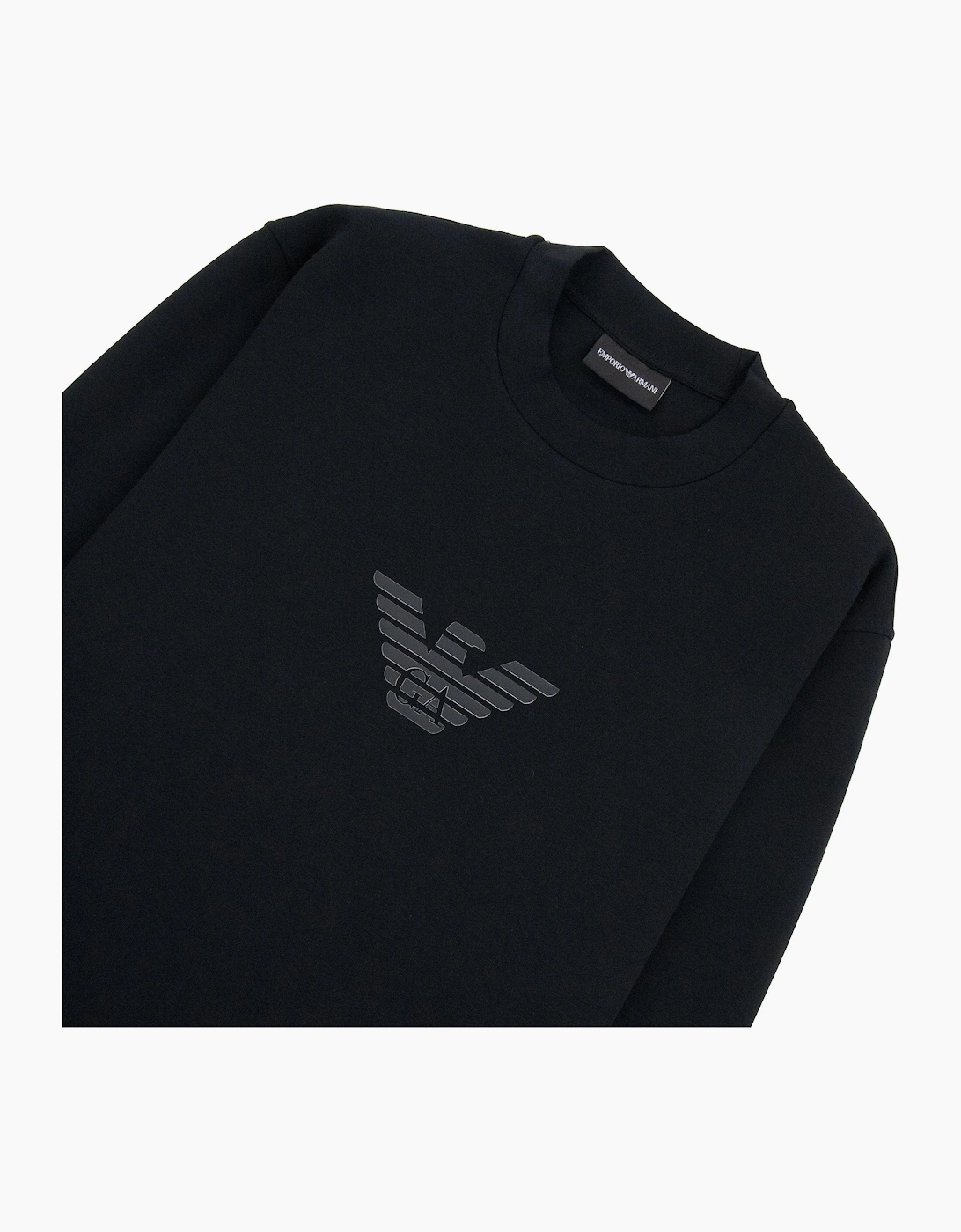 Emporio Armani Eagle Logo Double Jersey Sweatshirt Black