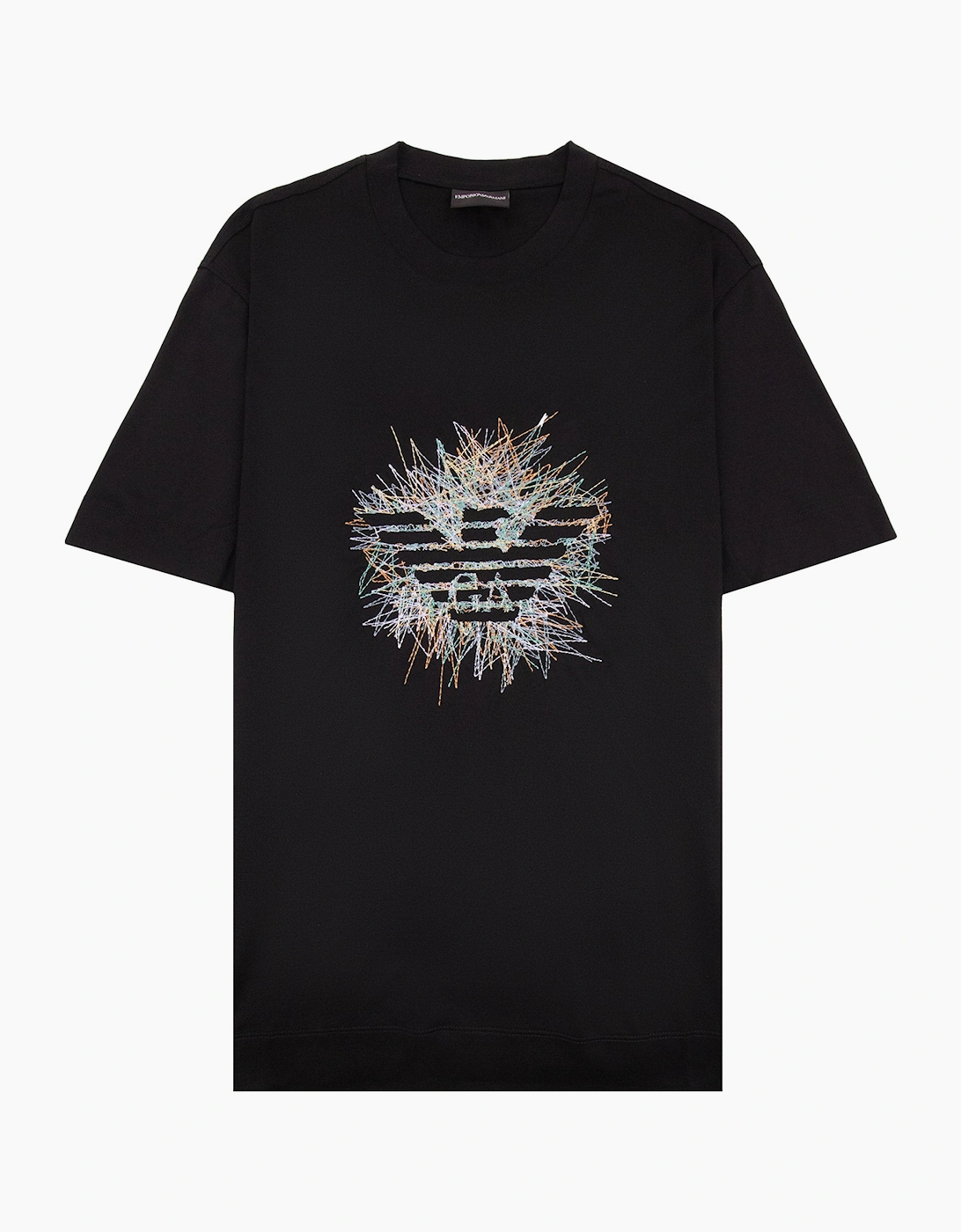 Emporio Armani Graphic Embroidered Logo T Shirt BLACK