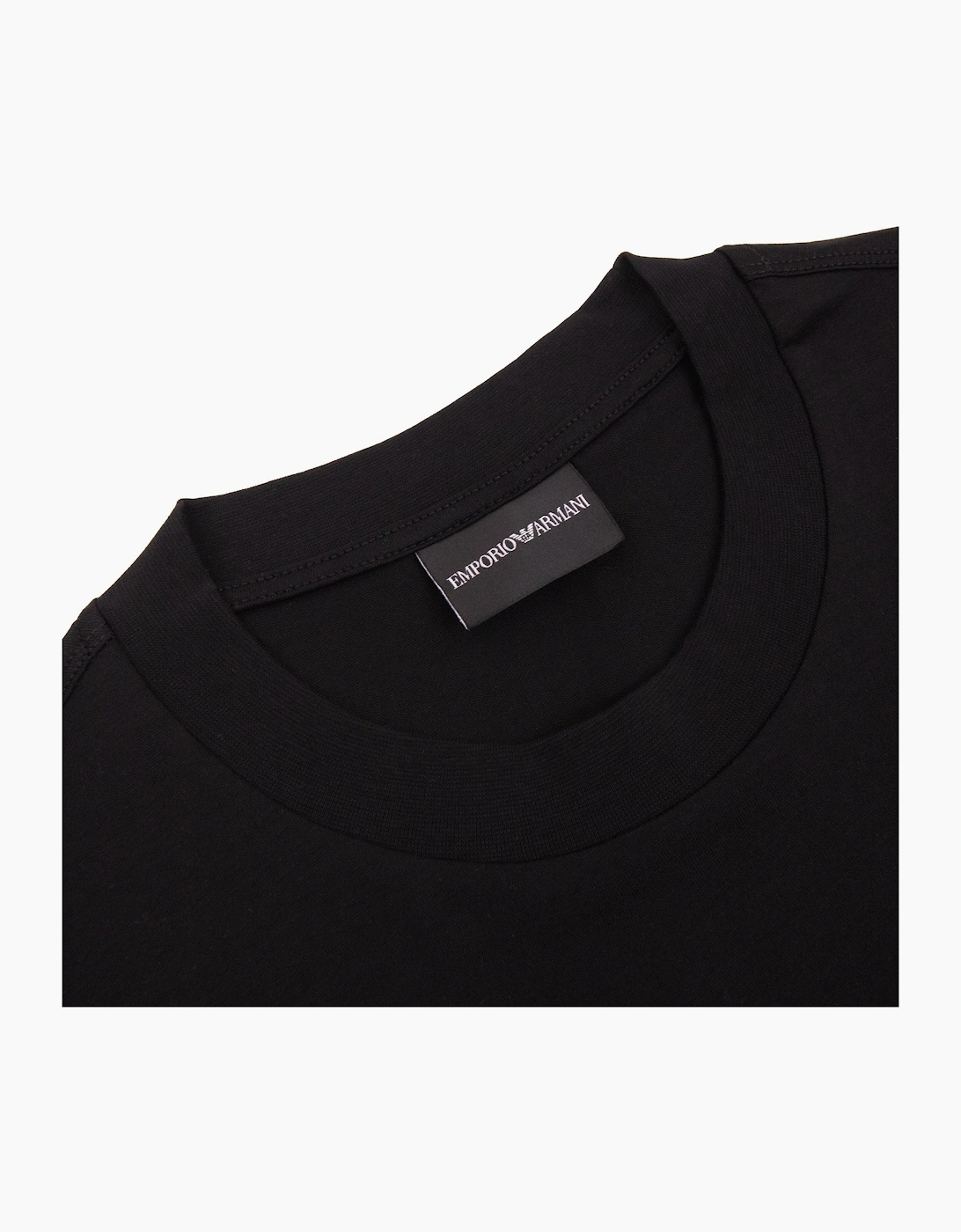 Emporio Armani Graphic Embroidered Logo T Shirt BLACK