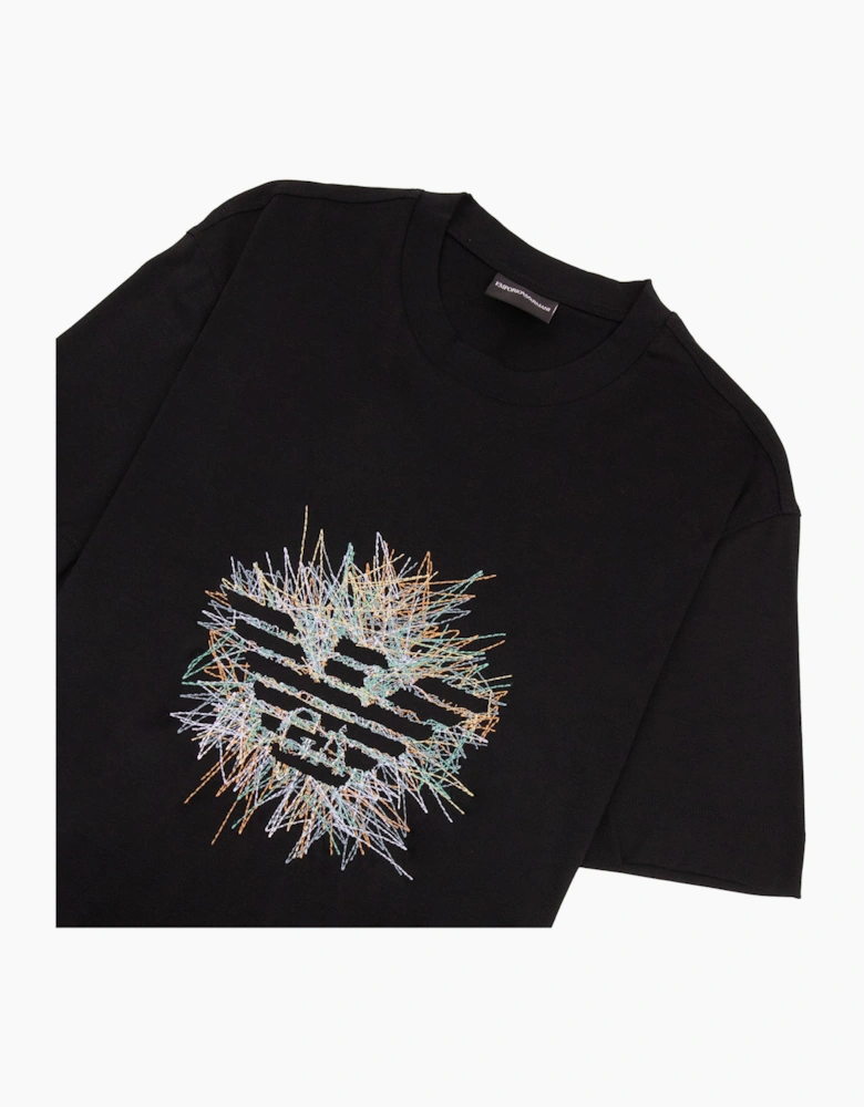 Emporio Armani Graphic Embroidered Logo T Shirt BLACK