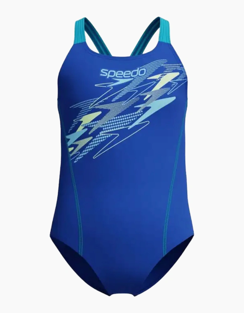 Speedo Girls Medalist Logo One Piece Swimsuit