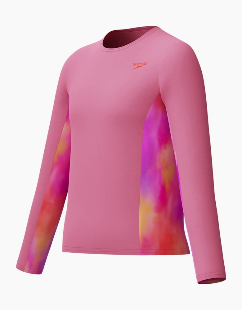 Speedo Childrens/Kids Splice Printed Long-Sleeved Rash Guard