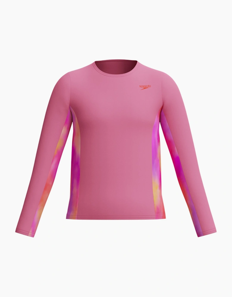 Speedo Childrens/Kids Splice Printed Long-Sleeved Rash Guard