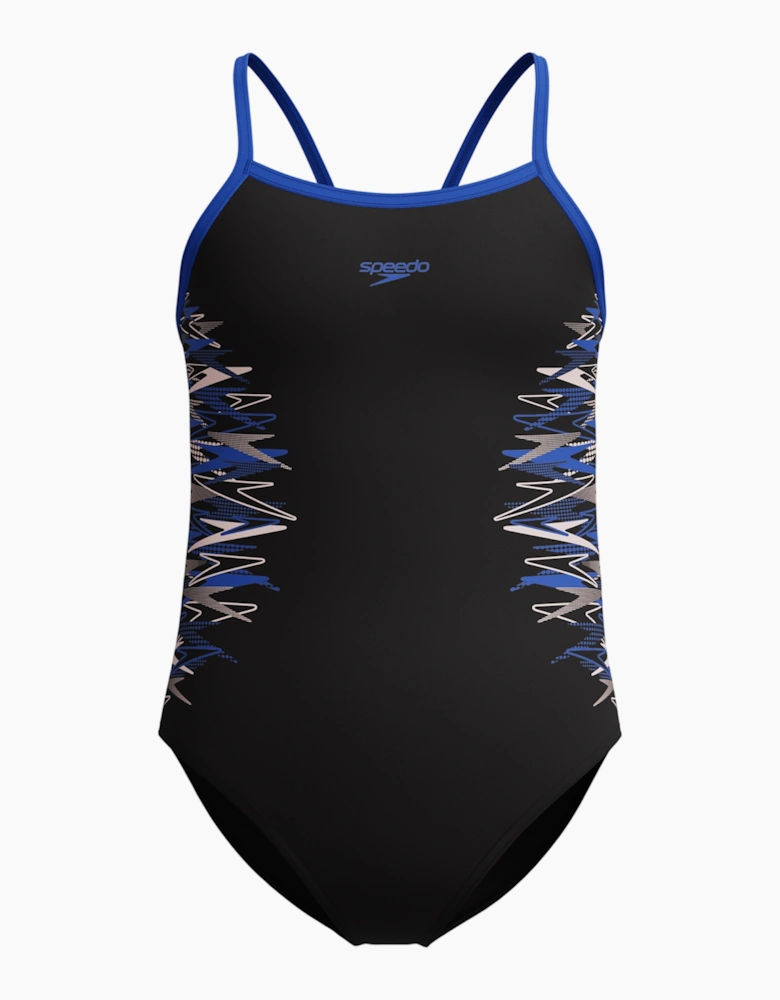 Speedo Girls Placement Thin Strap One Piece Swimsuit