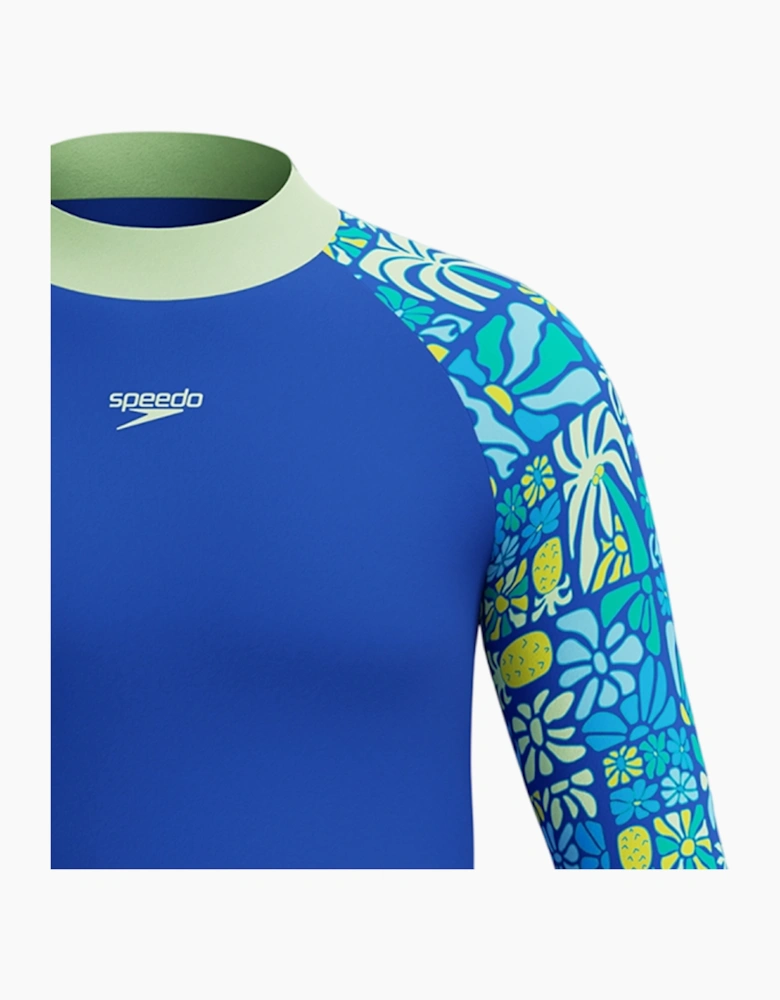 Speedo Childrens/Kids Printed Long-Sleeved Rash Guard