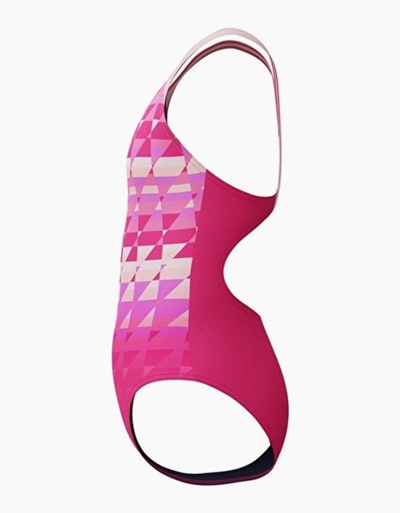 Speedo Girls Geometric Splashback One Piece Swimsuit