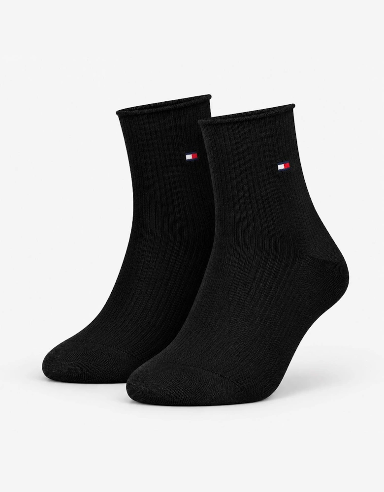 Tommy Hilfiger 3 Pack Giftbox Lurex Womens Crew Socks Black