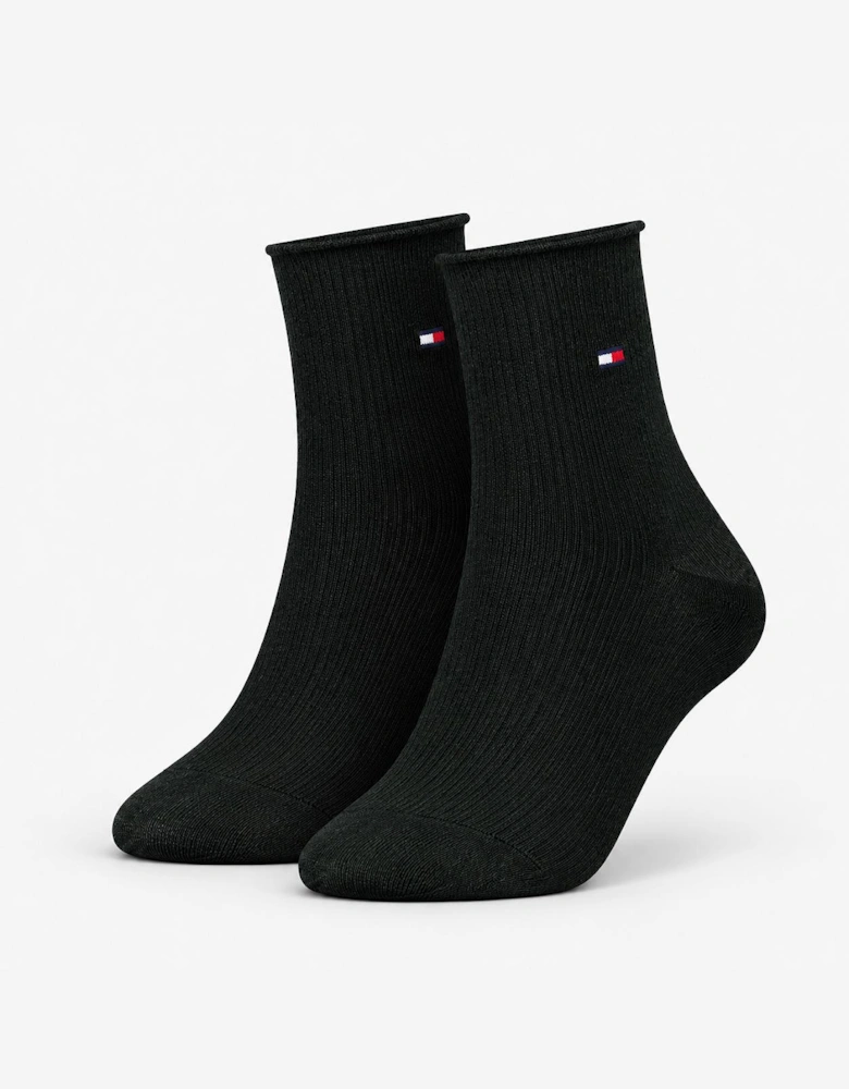 Tommy Hilfiger 3 Pack Giftbox Lurex Womens Crew Socks Black