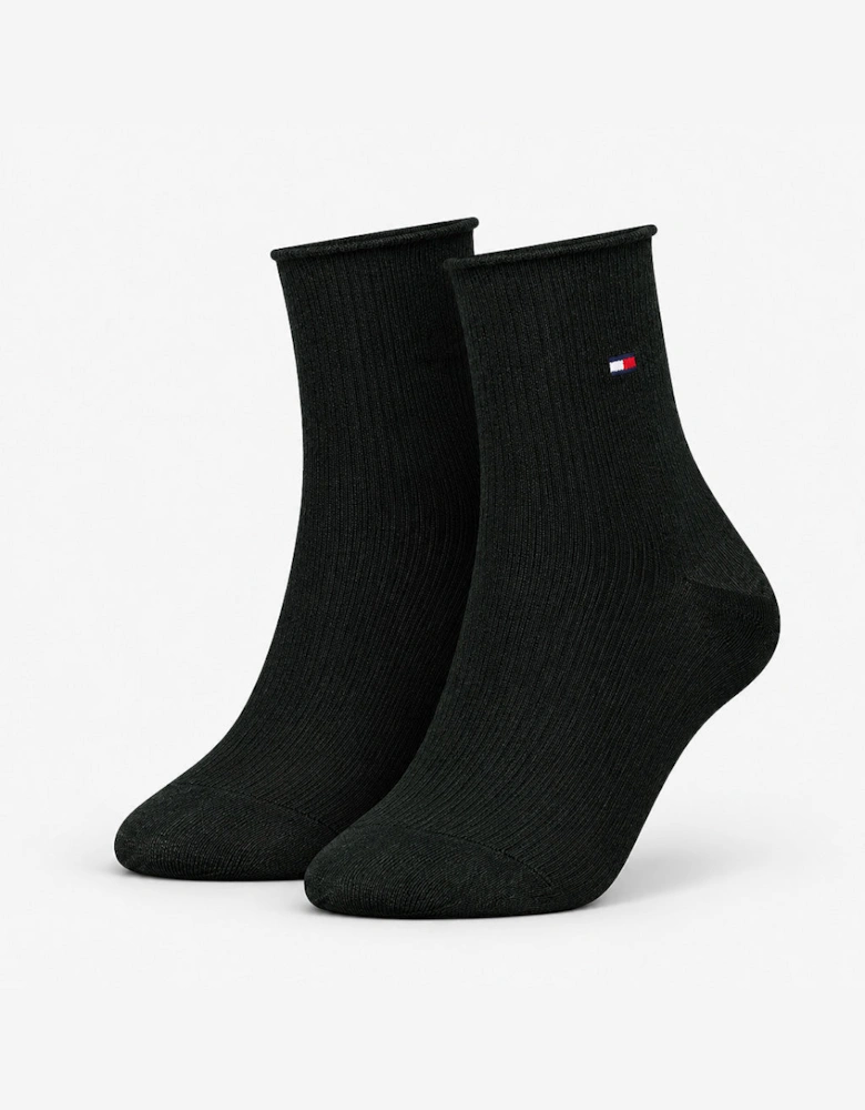 Tommy Hilfiger 3 Pack Giftbox Lurex Womens Crew Socks Black