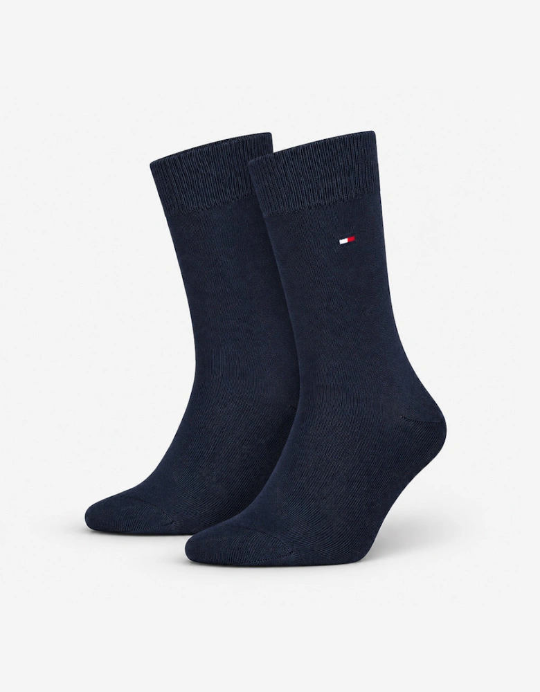 Tommy Hilfiger 3 Pack Giftbox Monogram Stripe Mens Crew Socks Navy