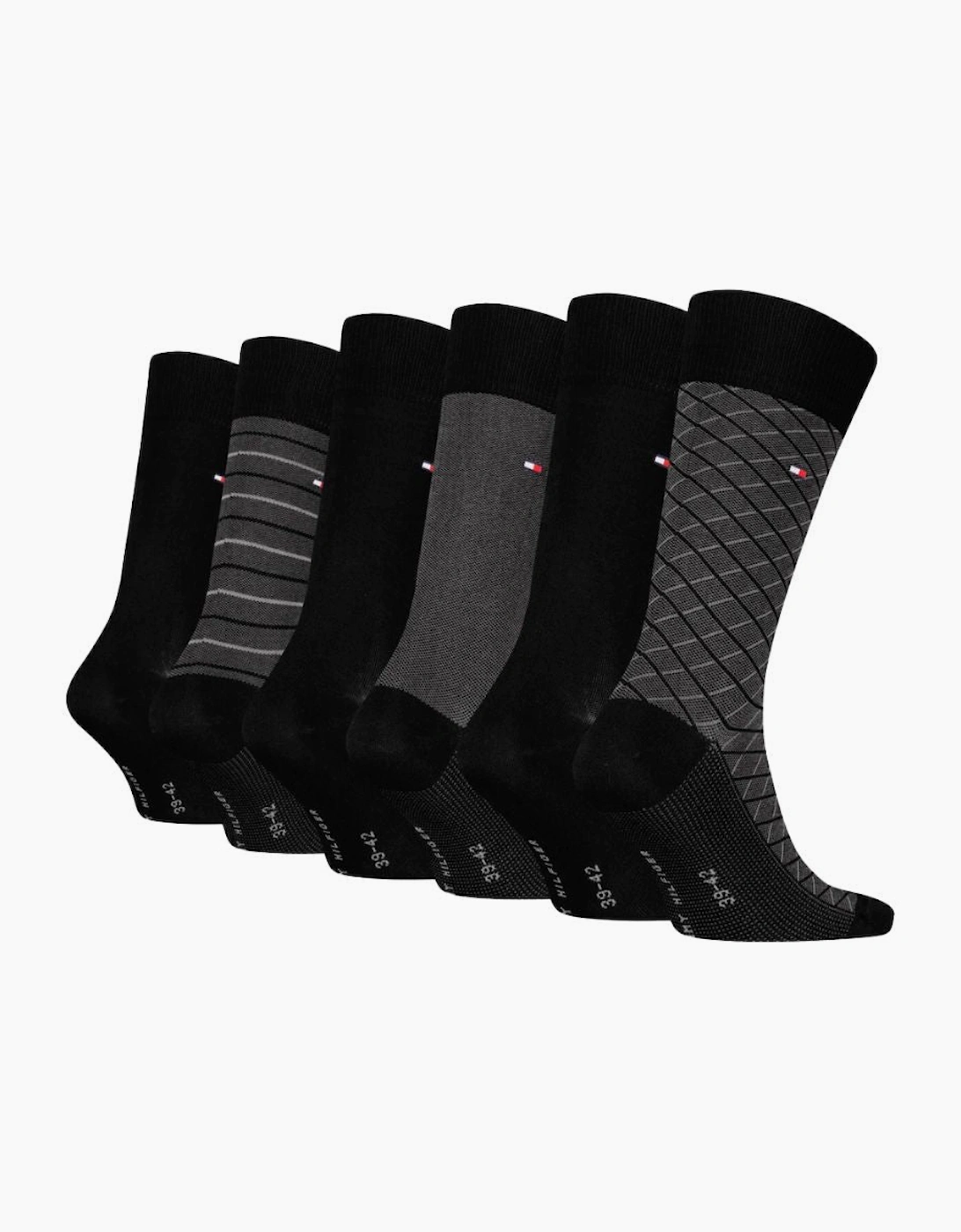 Tommy Hilfiger 6 Pack Giftbox Birdeye Mens Crew Socks Dark Grey Melange