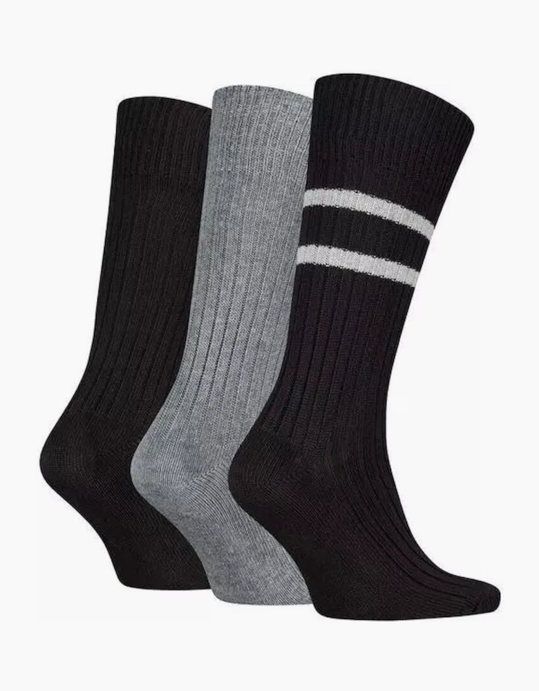 Tommy Hilfiger 3 Pack Giftbox Bootsock Mens Crew Socks Black